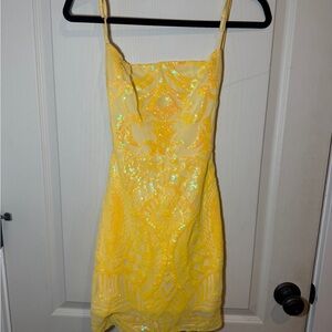 Windsor Yellow Sequin Mini Dress
